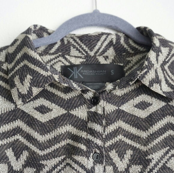 Kardashian Kollection aztec/snake print blouse - Picture 3 of 6